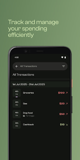 Screenshot: Track and manage your spending efficiently
