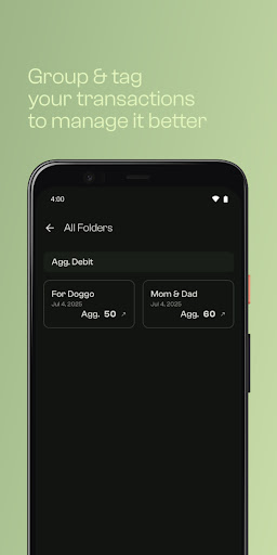 Screenshot: Group and tag your transactions to manage it better